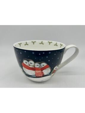 Portobello Merry Christmas Sleepy Owls Festive Holiday Bone China Coffee Cup Mug
